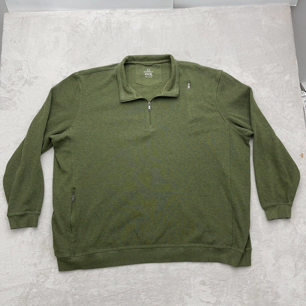 SCOTTeVEST Sweater Mens 3XL Green Golf 1/4 Zip Sweatshirt Casual Outdoors